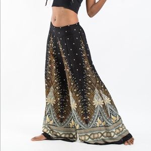 Peacock Feathers Palazzo Style Harem Pants